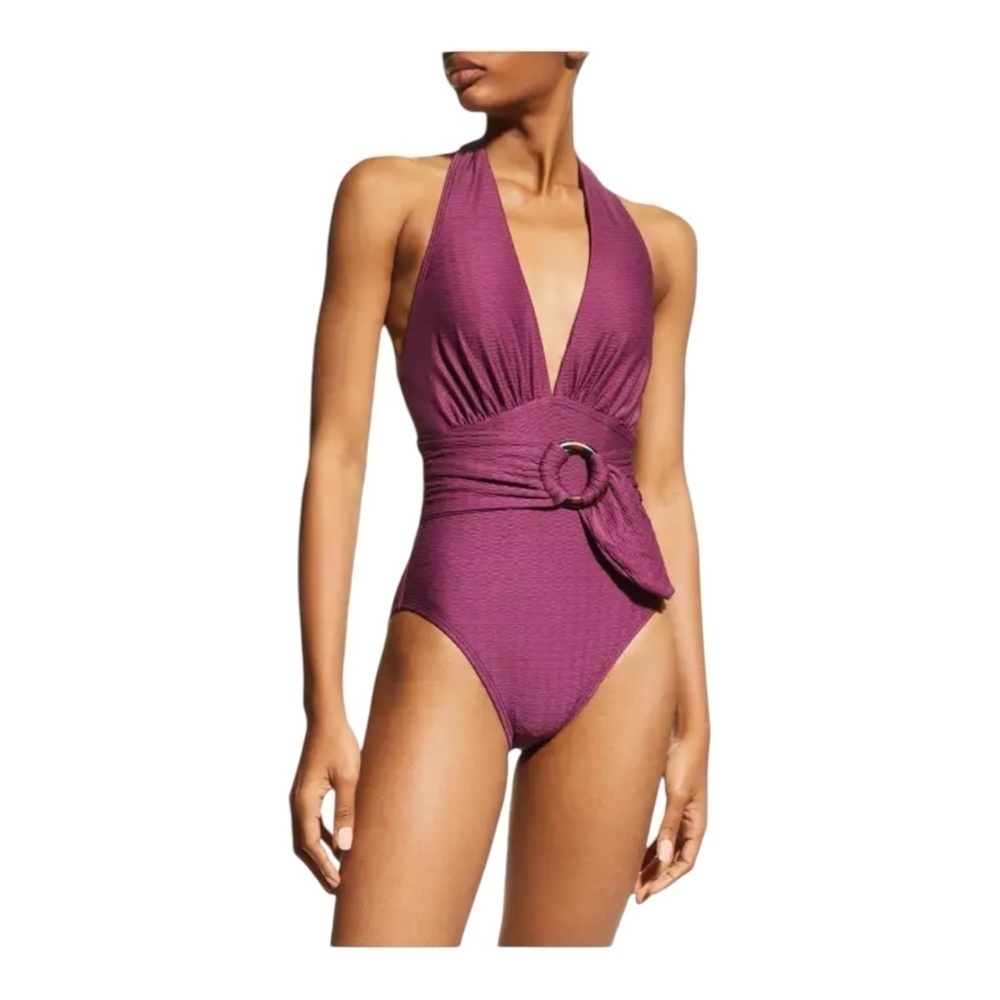 KATE SPADE NEW YORK Textured Belted One Piece Swimsuit NWOT
